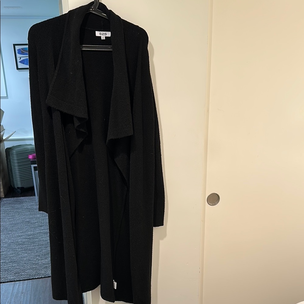 Black Open Front Cardigan
